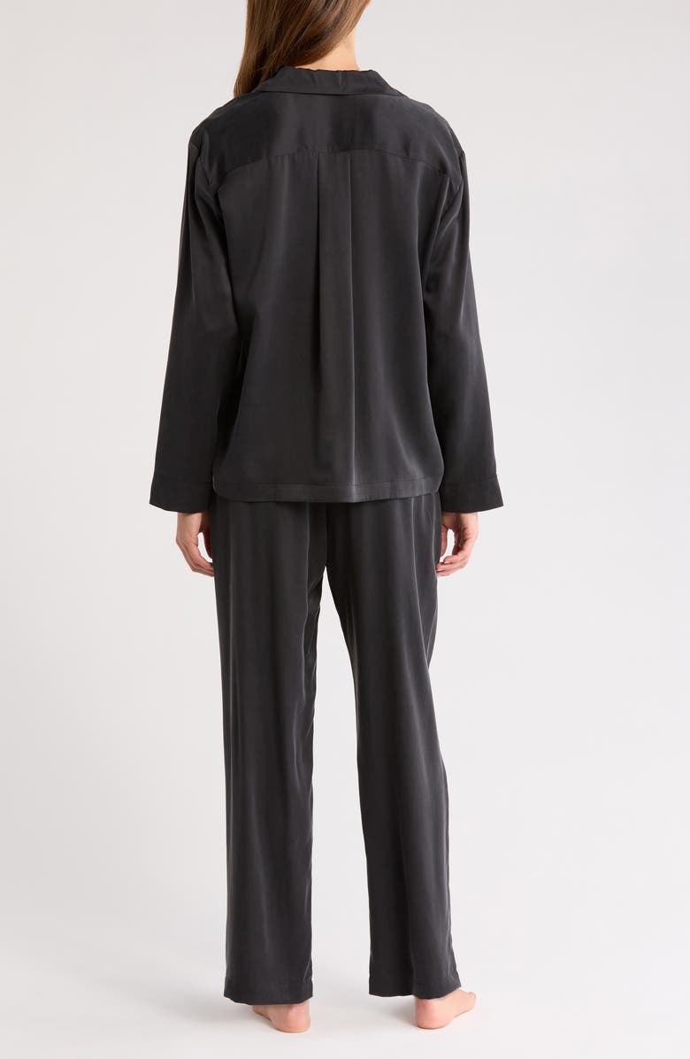 Lunya Washable Silk Pajamas, Alternate, color, Immersed Black