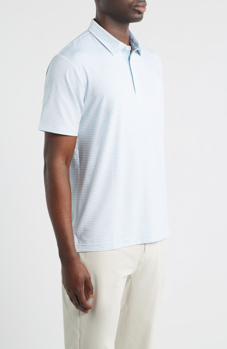 Swannies Smith Stripe Performance Golf Polo, Alternate, color, Sky-White