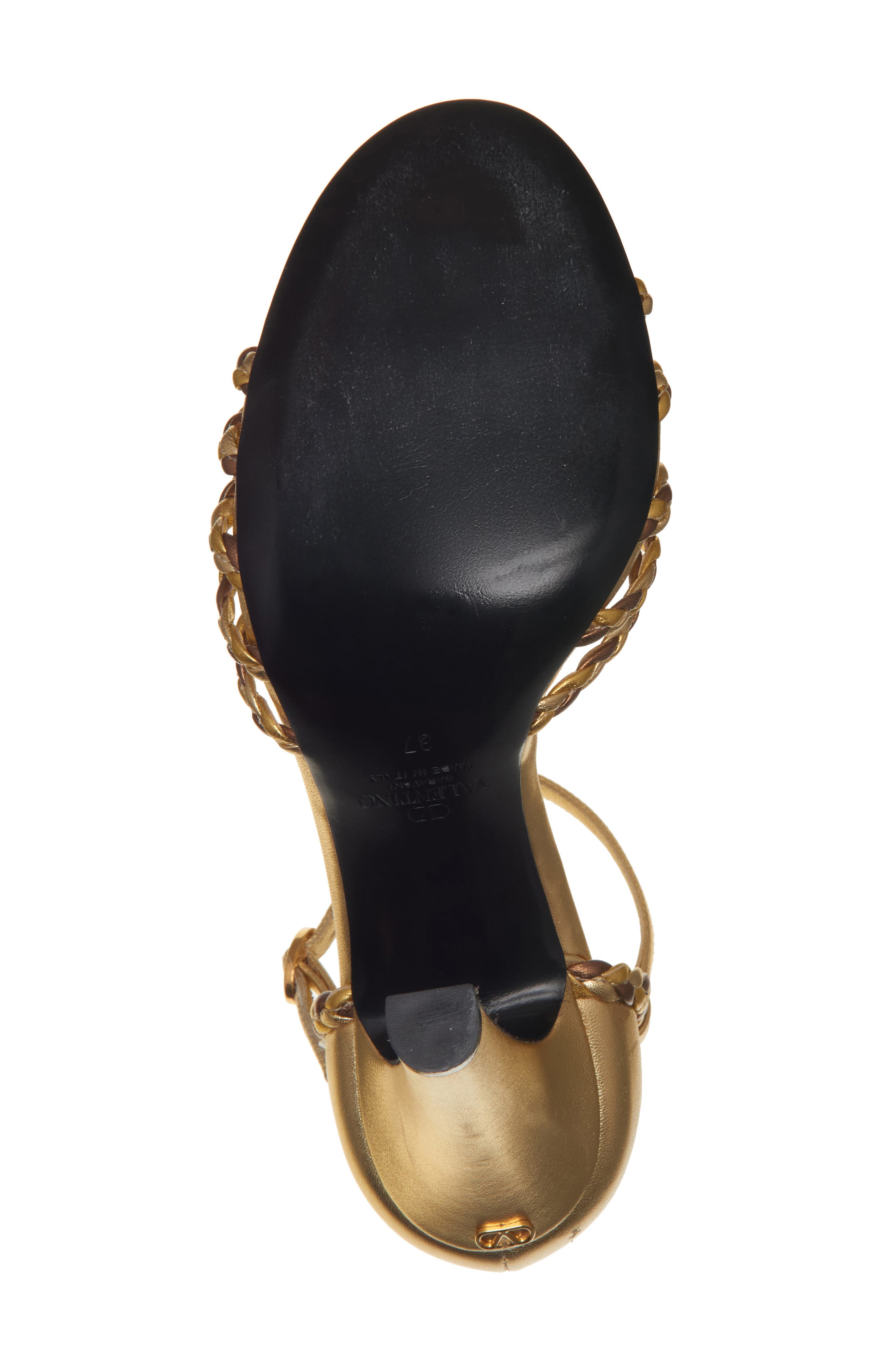 Valentino Garavani Hi Dolly Metallic Ankle Strap Sandal, Alternate, color, Antique Brass