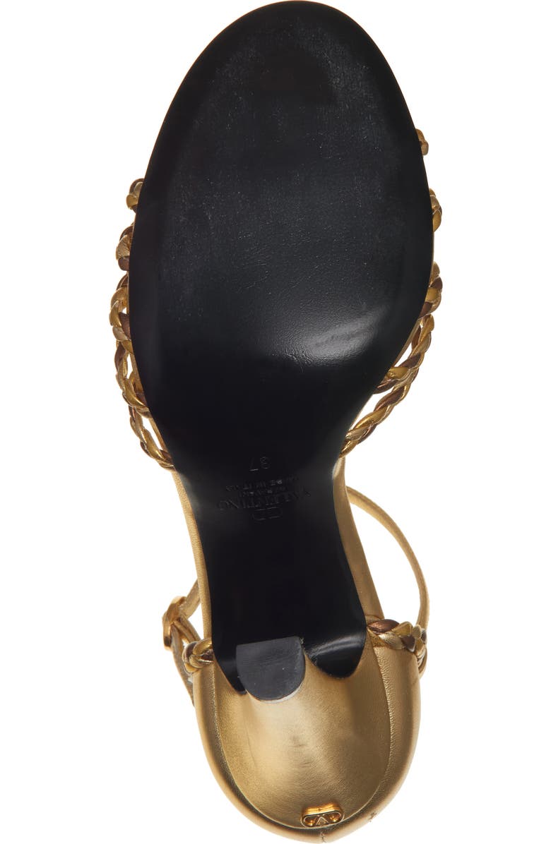 Valentino Garavani Hi Dolly Metallic Ankle Strap Sandal, Alternate, color, Antique Brass