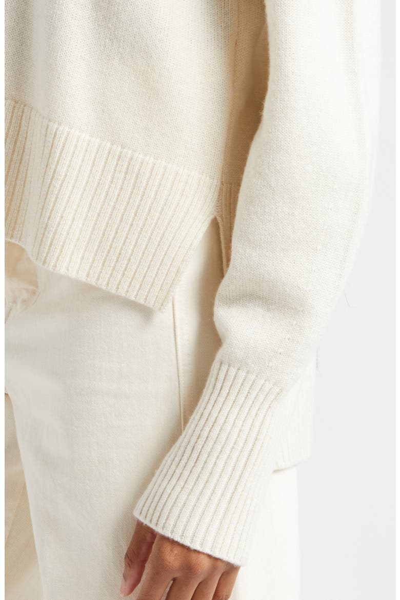 Lerato High-Low Cashmere Turtleneck Sweater, Alternate, color, IVORY