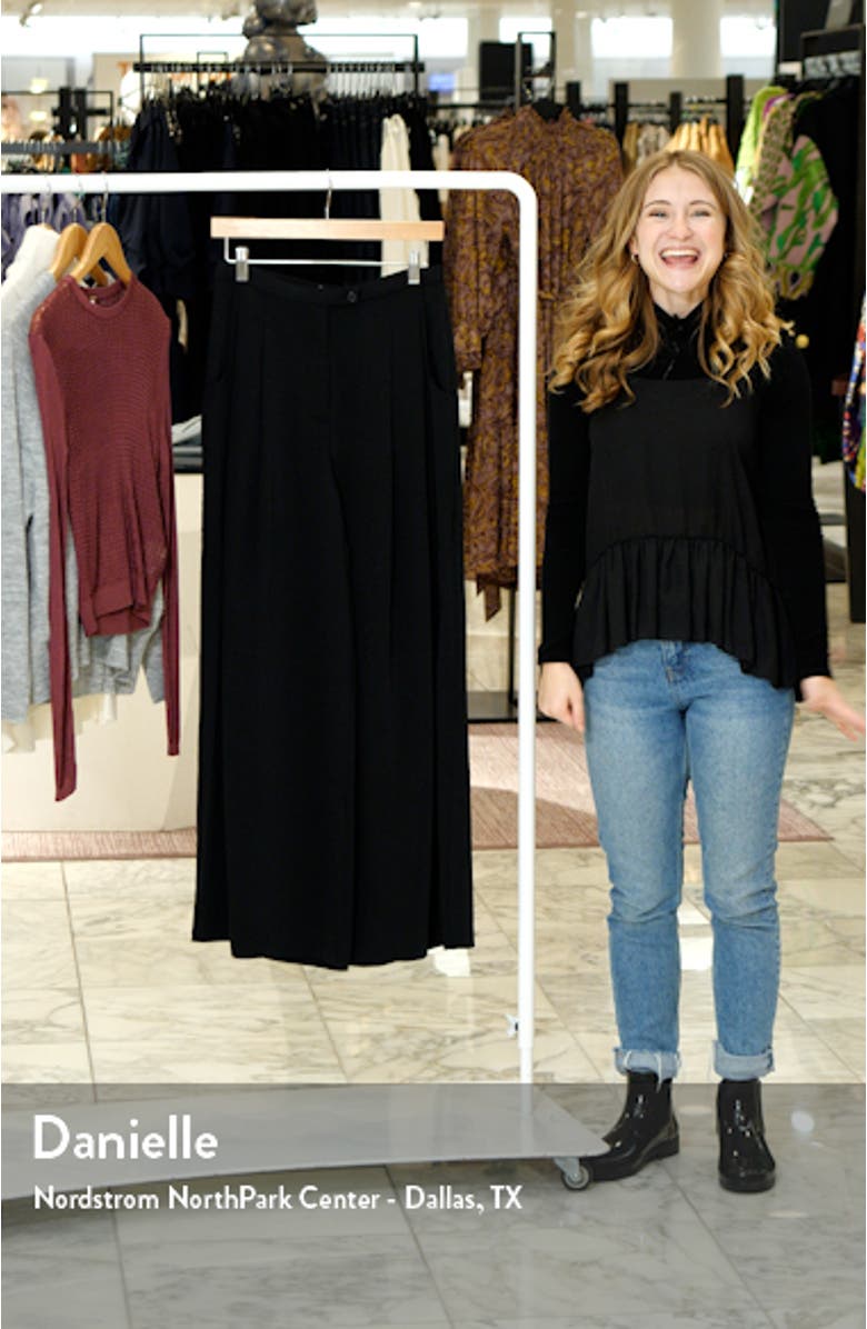 High Waist Wide Leg Crepe Trousers, sales video thumbnail