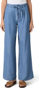PAIGE Ingrid Tie Waist Wide Leg Jeans