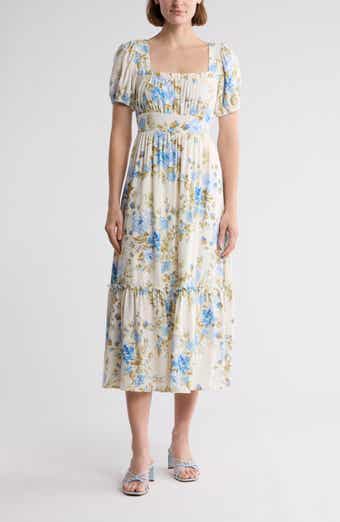 AUGUST SKY Floral Midi Dress
