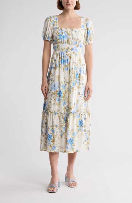 AUGUST SKY Floral Midi Dress