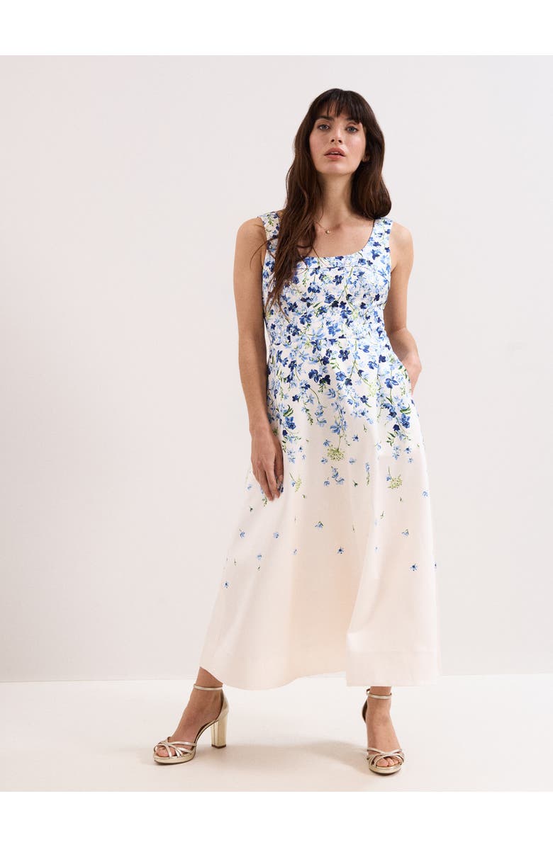 Phase Eight Orla Floral Midi Dress, Main, color, Cream