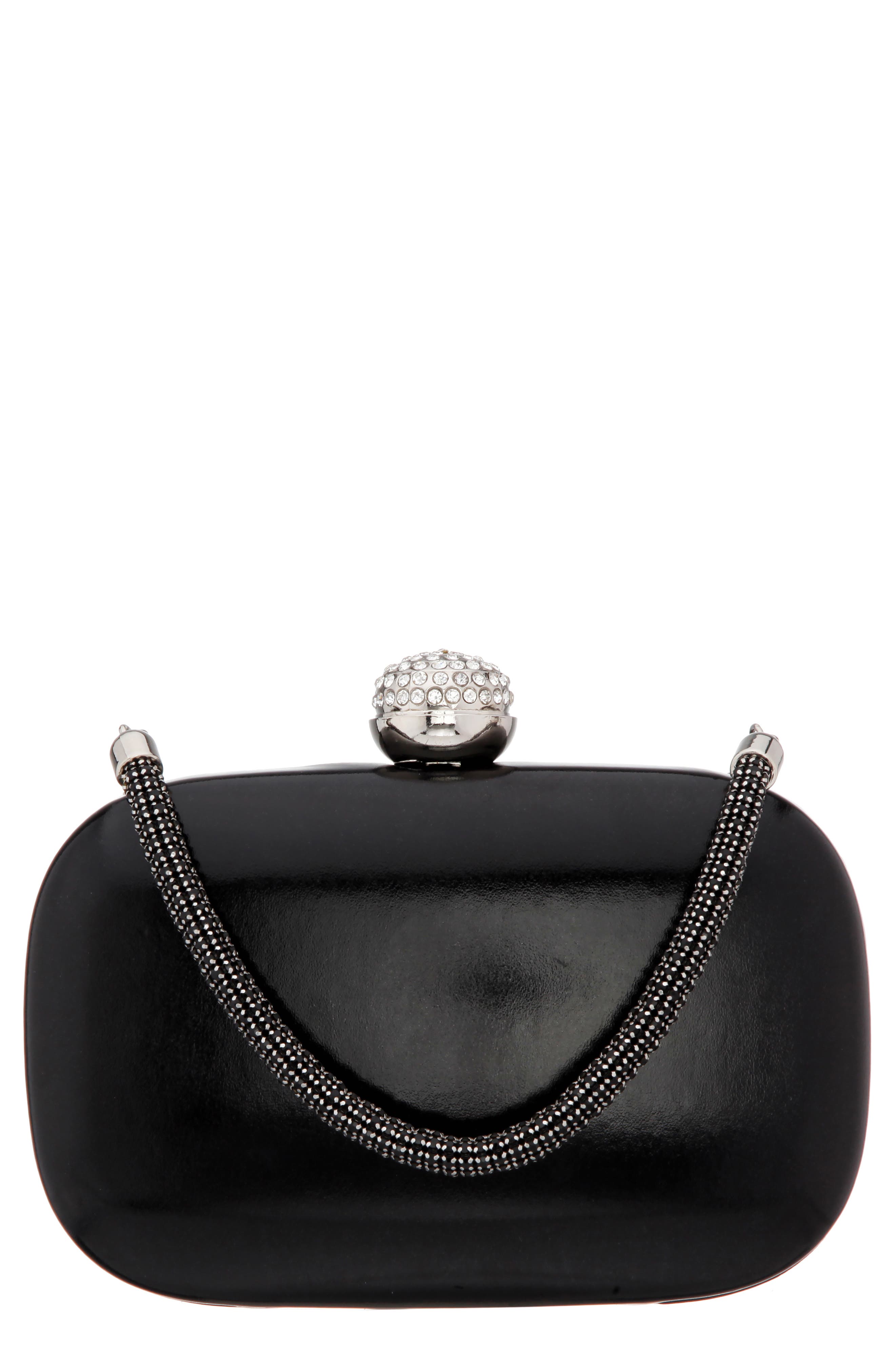 Nina Crystal Handle Minaudiere, Main, color, 