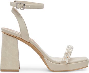 Adilyn Imitation Pearl Platform Sandal