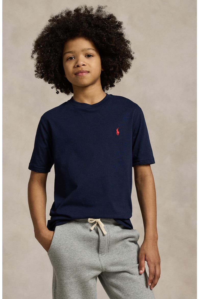 Kids' Cotton Jersey T-Shirt, Alternate, color, NAVY