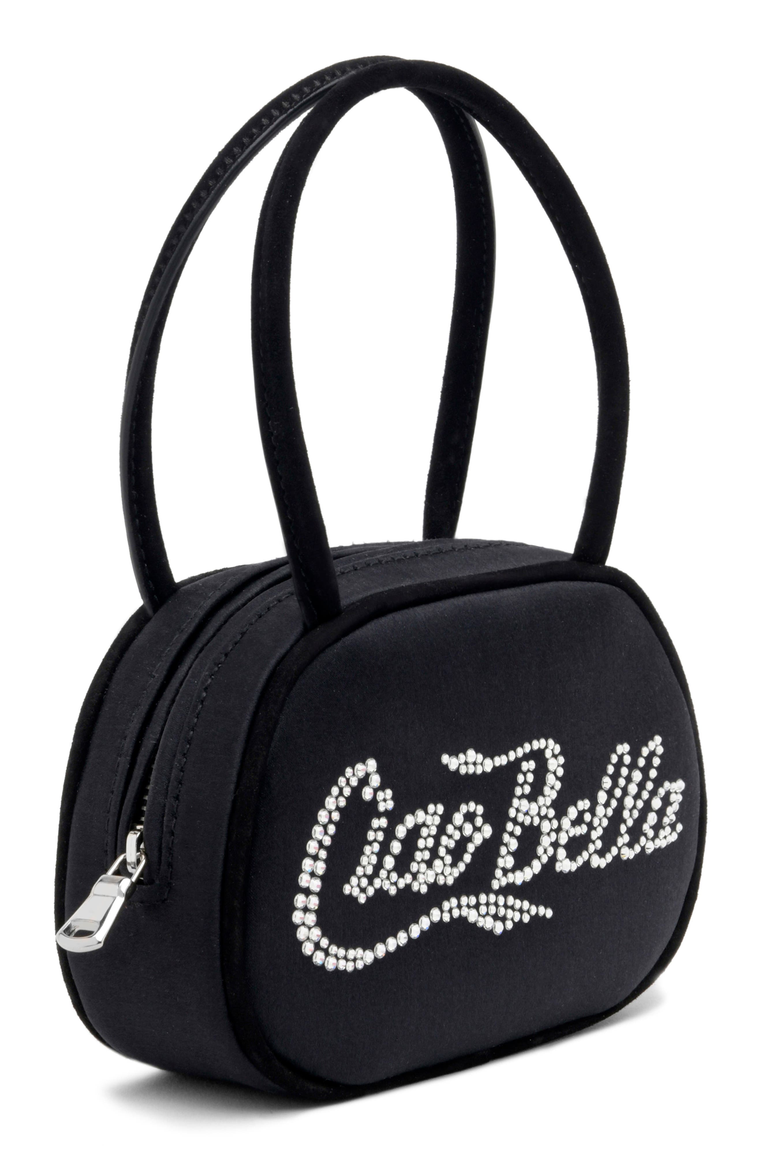 Amina Muaddi Ciao Bella Crystal Embellished Top Handle Bag, Alternate, color, 