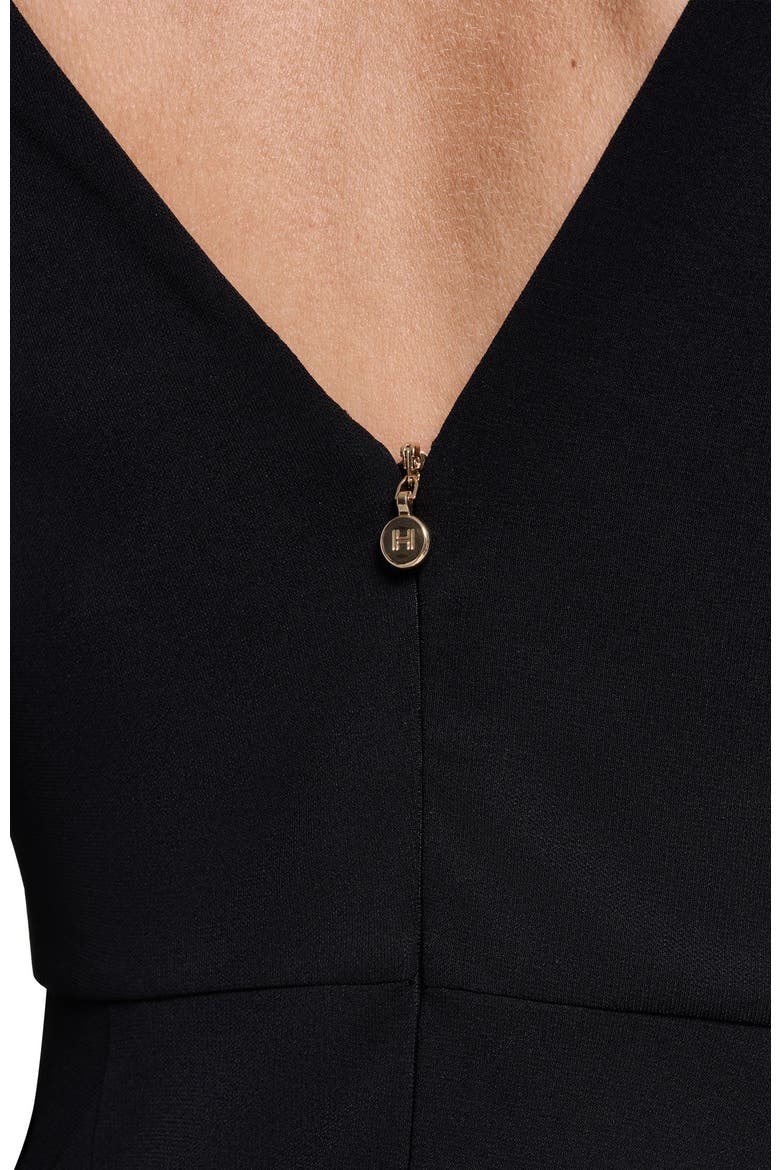 Long Sleeve Draped Jersey Dress, Alternate, color, Black