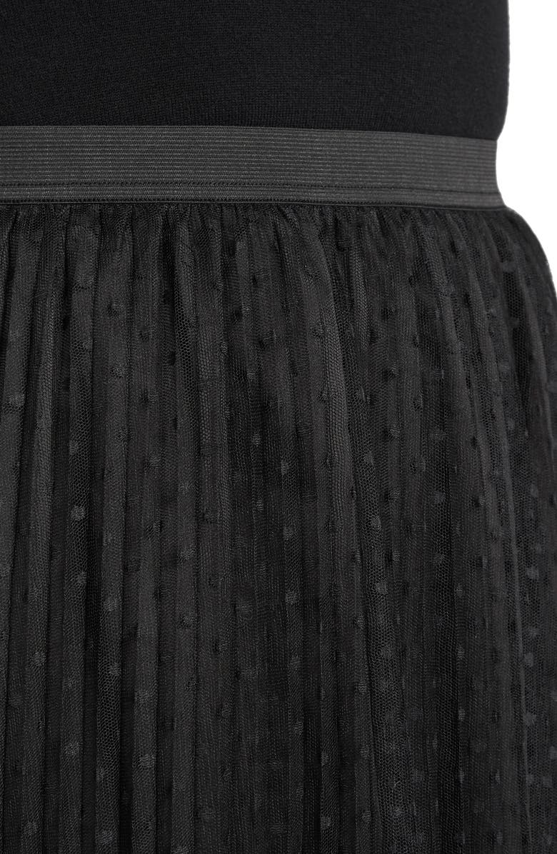 ModCloth Pleated Dot Tulle Midi Skirt, Alternate, color, 