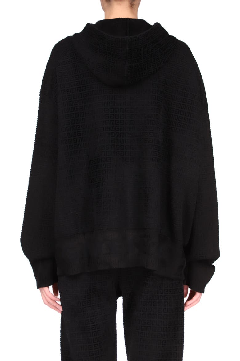 Logo Knit Hoodie, Alternate, color, BLACK