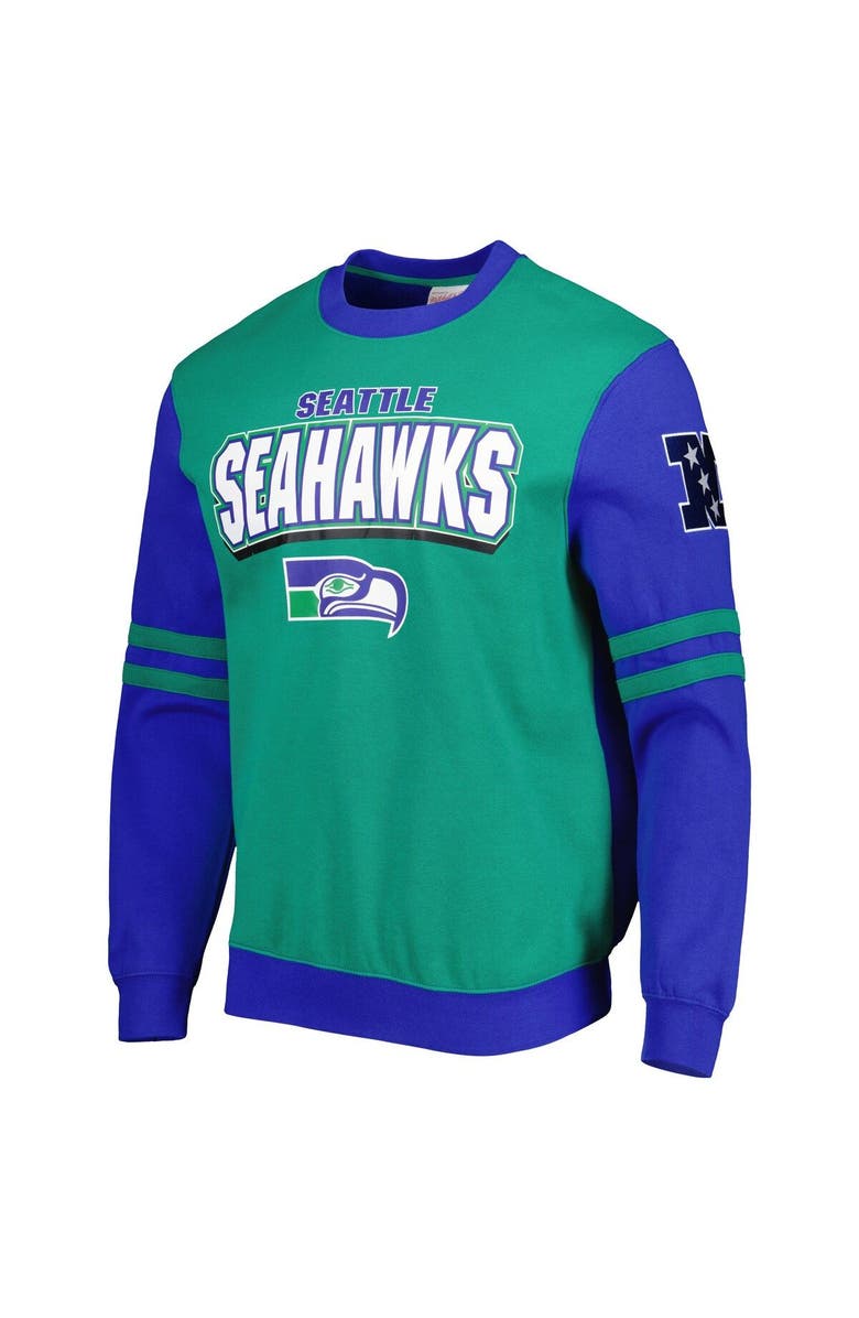 Mitchell & Ness Men's Mitchell & Ness Kelly Green Seattle Seahawks All Over 2.0 Pullover Sweatshirt, Alternate, color, 