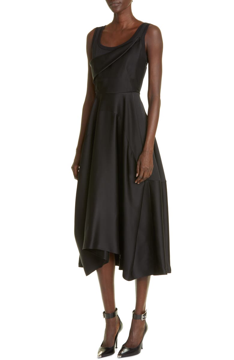 McQueen Scoop Neck Cotton Jersey Midi Dress, Alternate, color, 