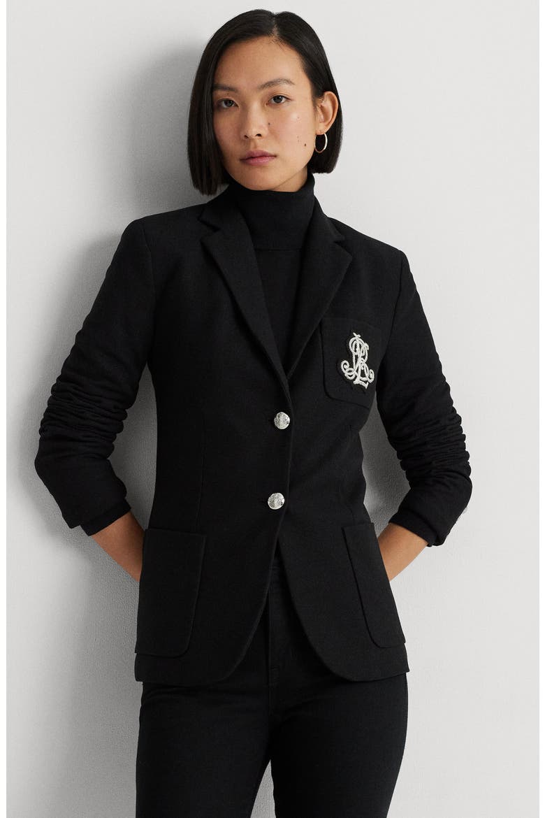 Bullion Jacquard Blazer, Alternate, color, POLO BLACK