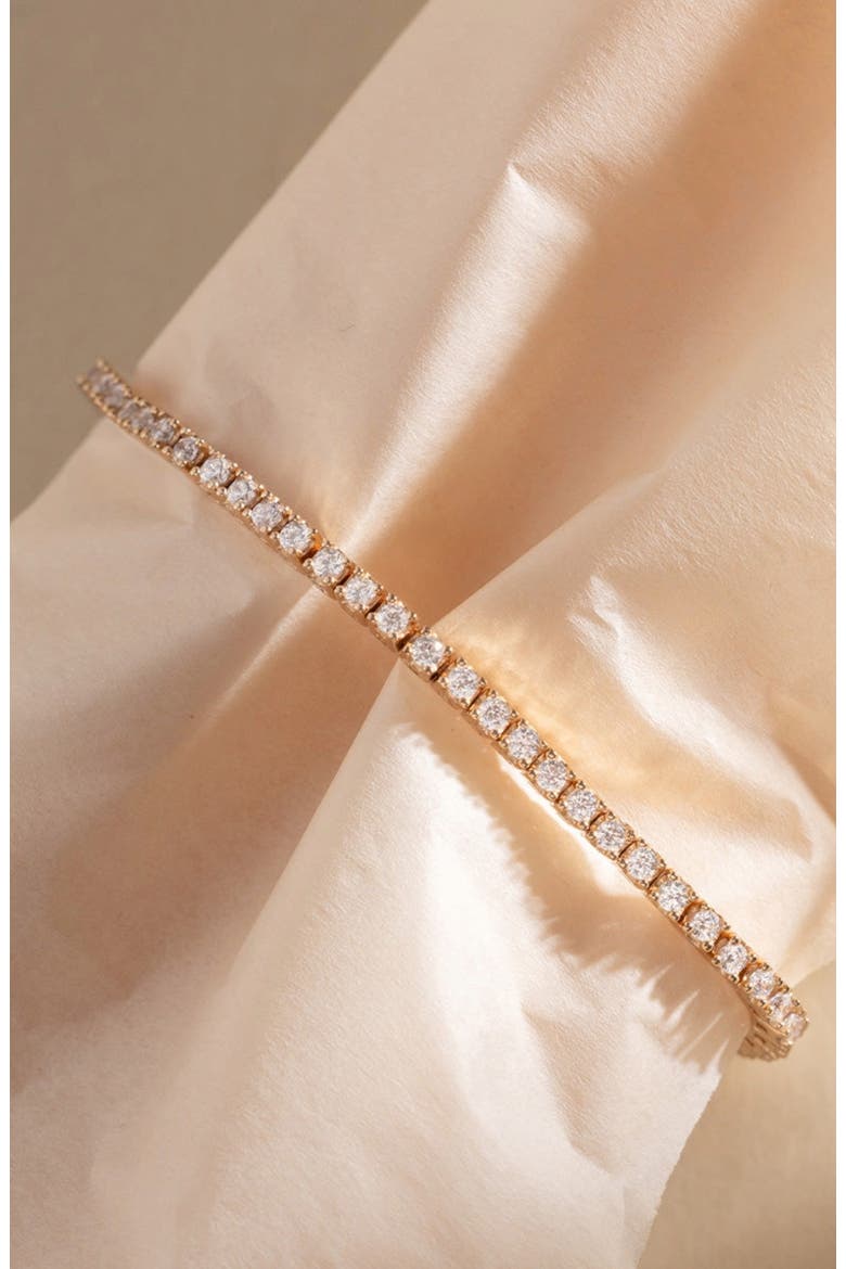 CZ Prong Set Tennis Bracelet, Alternate, color, Silver
