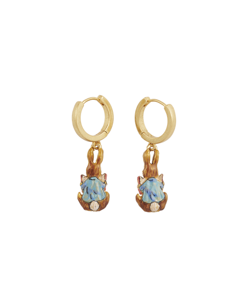 x Peter Rabbit Reading Charm Huggie Earrings
