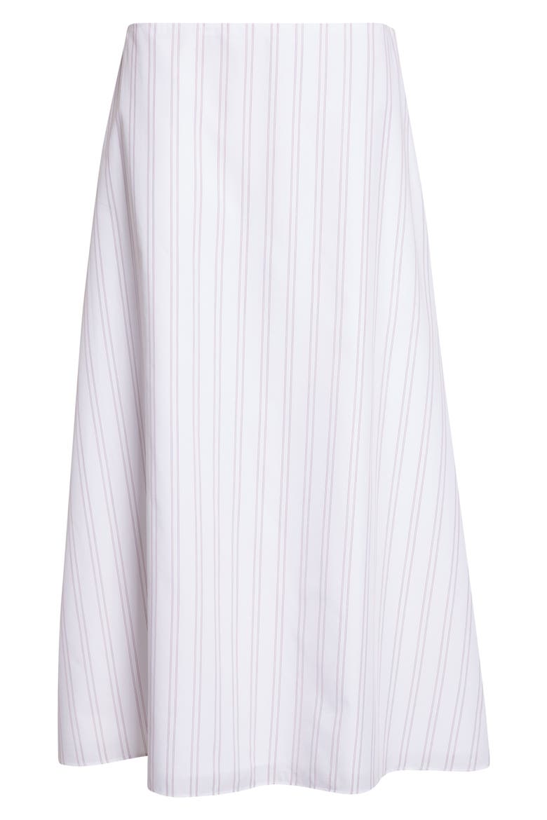 Stripe Cotton A-Line Skirt, Alternate, color, WHITE / WINE