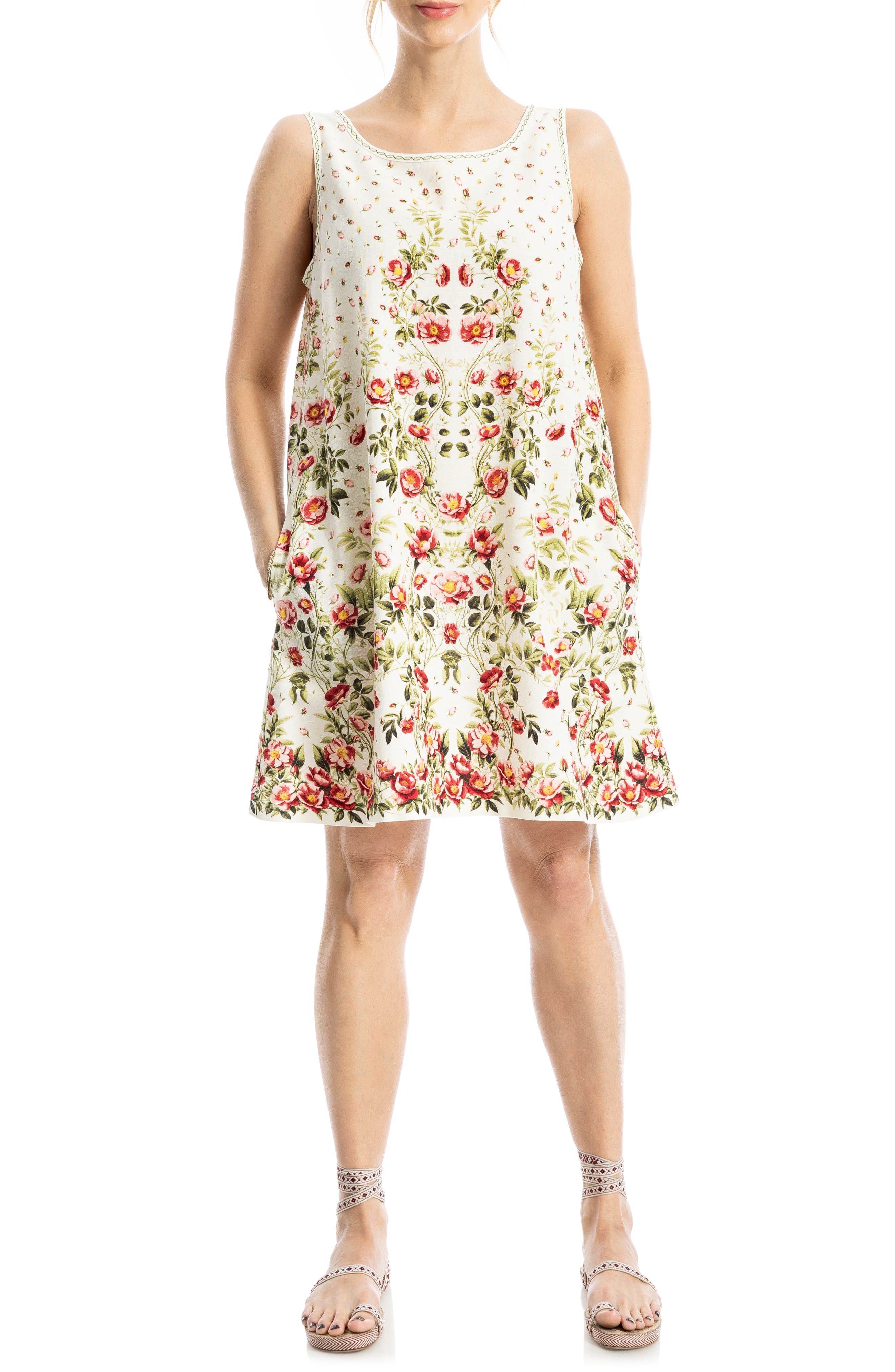 Floral Linen Blend Shift Dress - image 5