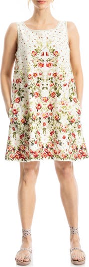 chinese dress ladies Max Studio London Womens Printed Bishop Sleeve Midi Dress Tan L at Amazon  Women's Clothing store