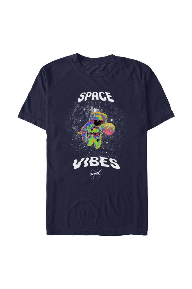 Men's NASA Space Vibes Color Mix  Graphic T-Shirt, Main, color, Navy Blue