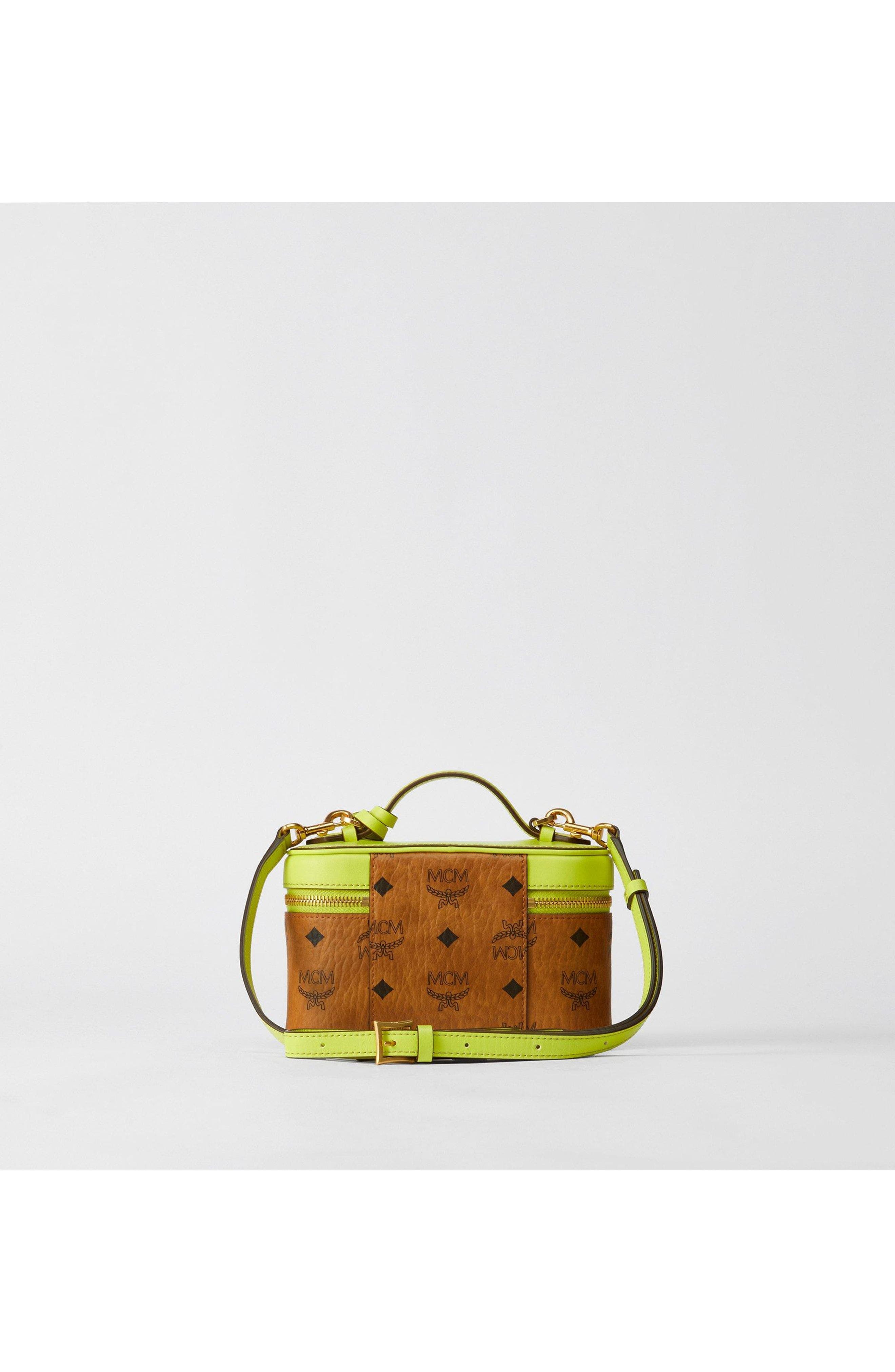 Mini Aren Vanity Case In Visetos Leather Mix, Alternate, color, Cognac