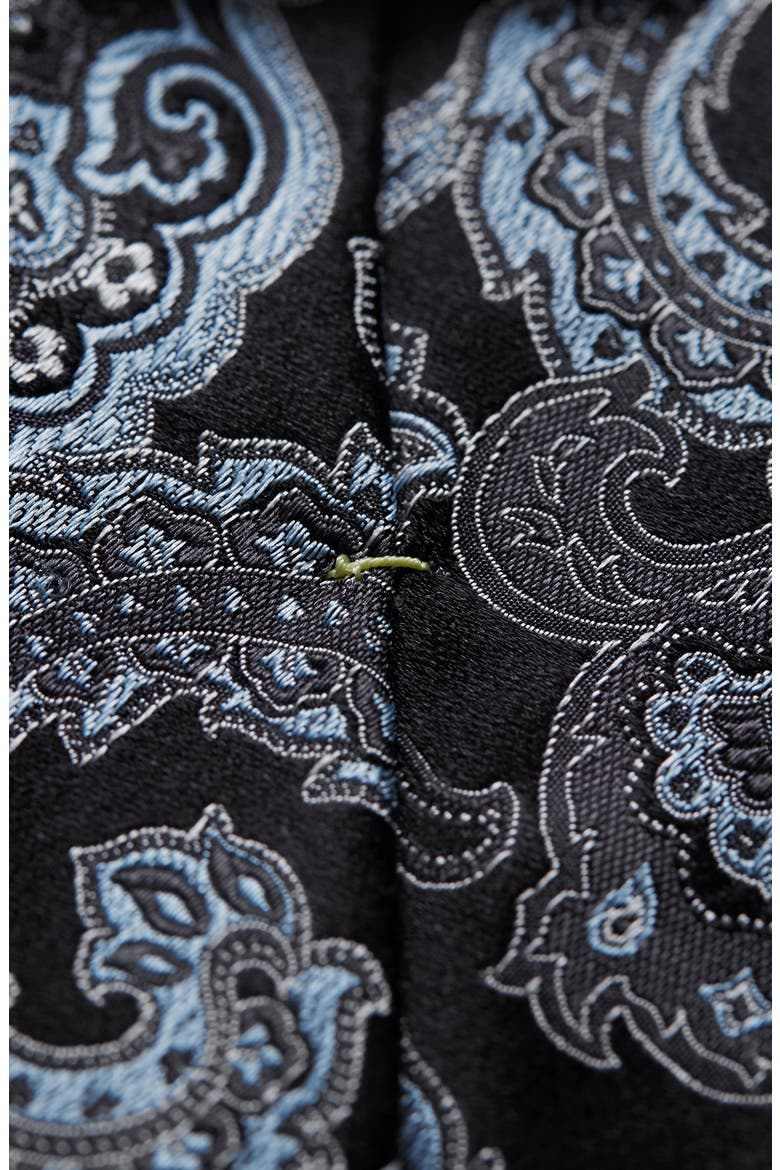 Paisley Silk Tie, Alternate, color, BLACK