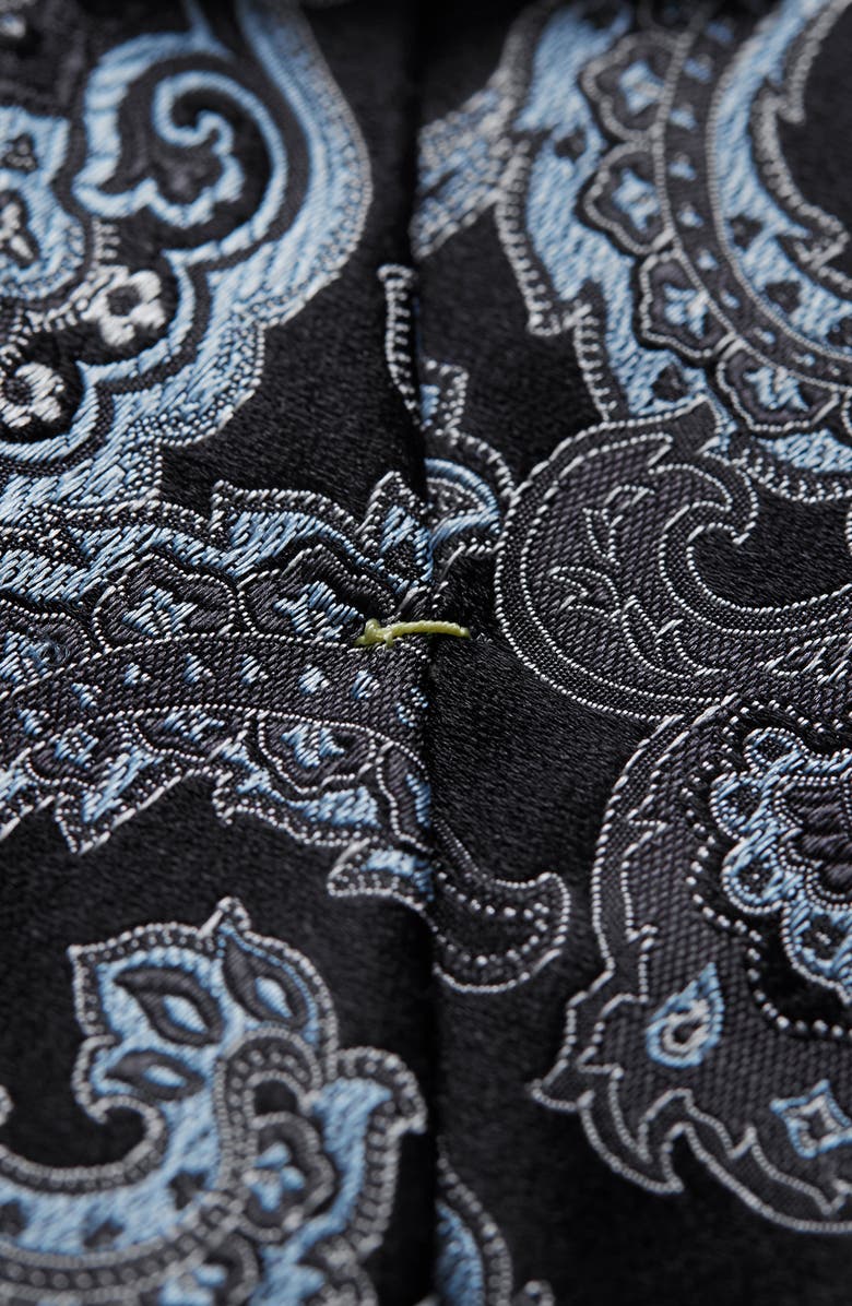 Eton Paisley Silk Tie, Alternate, color, Black