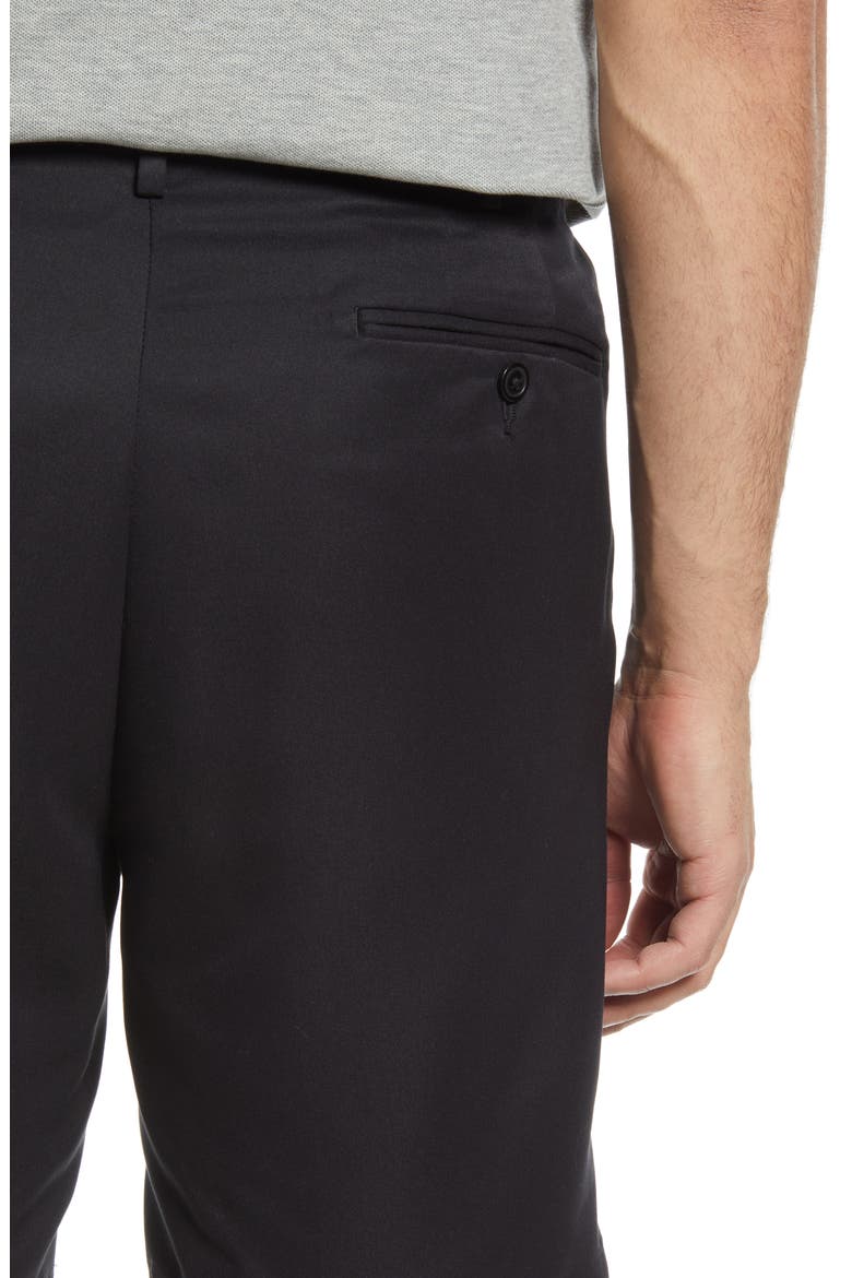 Microfiber Self Sizer Flat Front Shorts, Alternate, color, BLACK