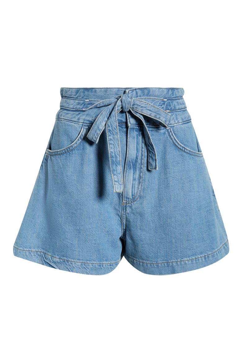 Mathilda Paperbag Waist Denim Shorts, Alternate, color, ROSECRANS