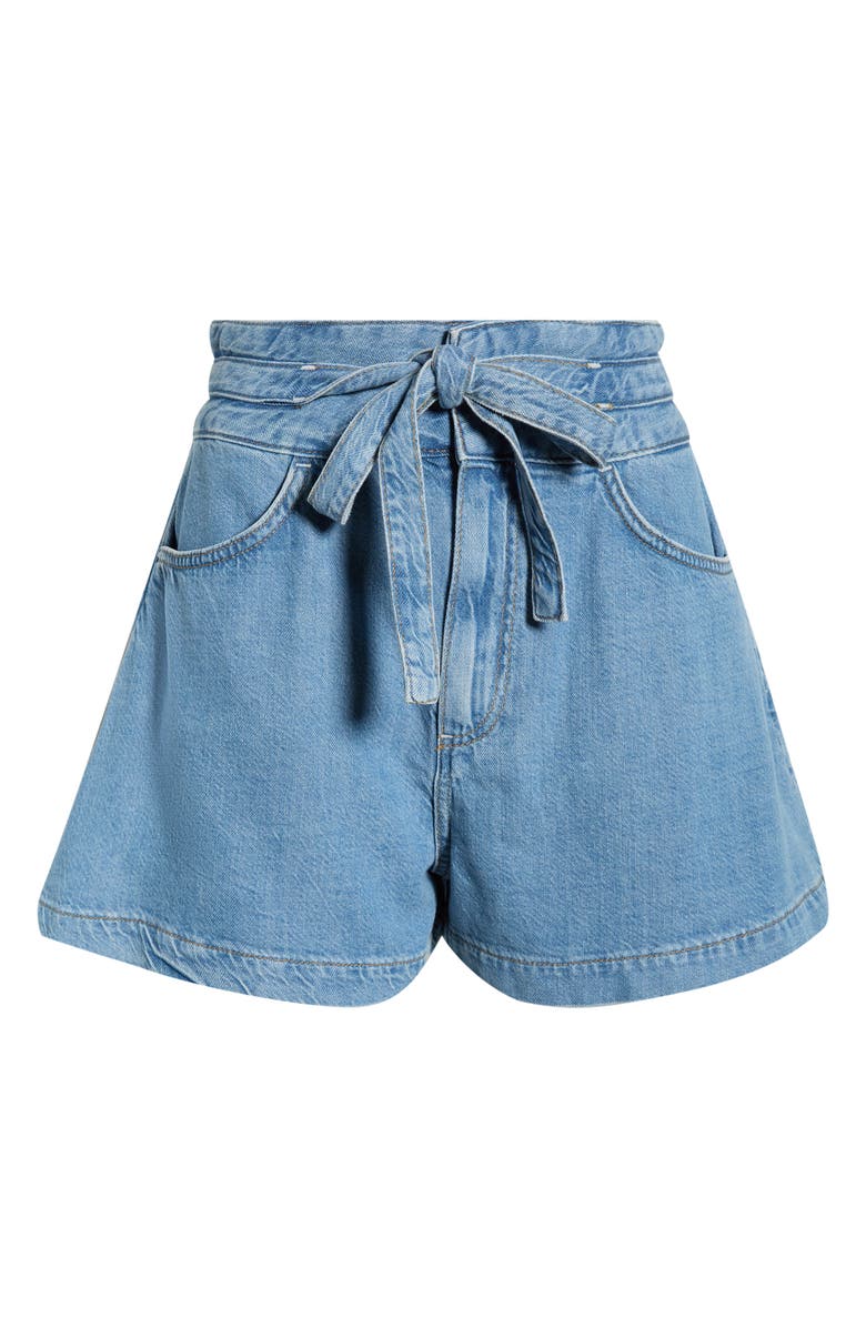 PAIGE Mathilda Paperbag Waist Denim Shorts, Main, color, Rosecrans