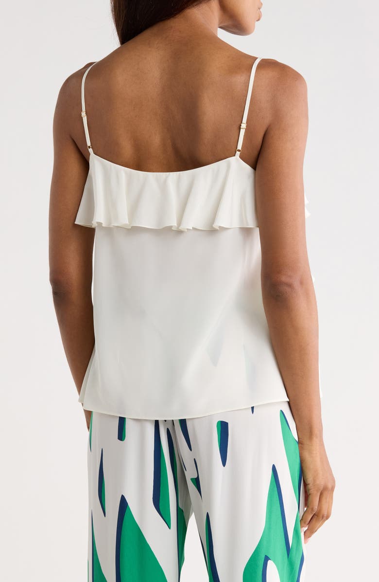 Diane von Furstenberg Eleni Ruffle Silk Crop Camisole, Alternate, color, Ivory