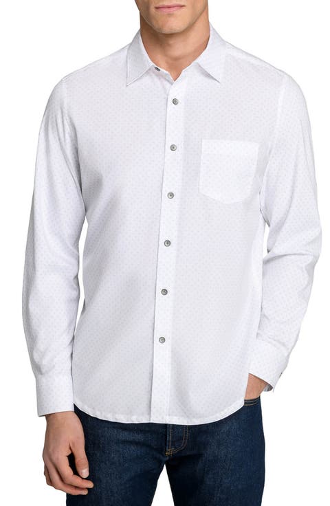 Slim Fit Abstract Floral Dot Reworked Button-Up Shirt