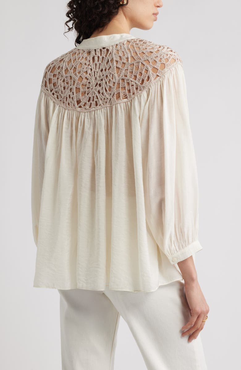 Nordstrom Open Stitch Top, Alternate, color, Ivory Tofu Combo