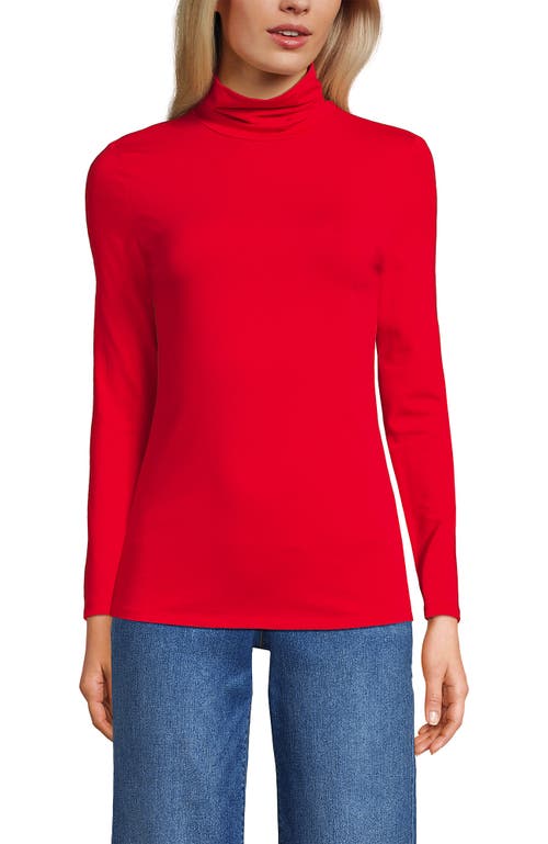 Lands' End Lightweight Jersey Long Sleeve Turtleneck In Red