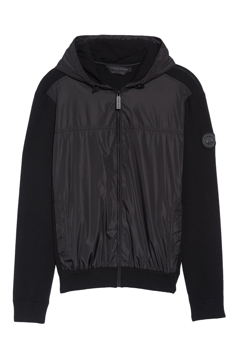 Black Label Windbridge Regular Fit Hooded Sweater Jacket, Alternate, color, BLACK