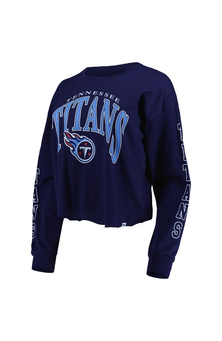 '47 Women's '47 Navy Tennessee Titans Skyler Parkway Cropped Long Sleeve T-Shirt, Alternate, color, Navy