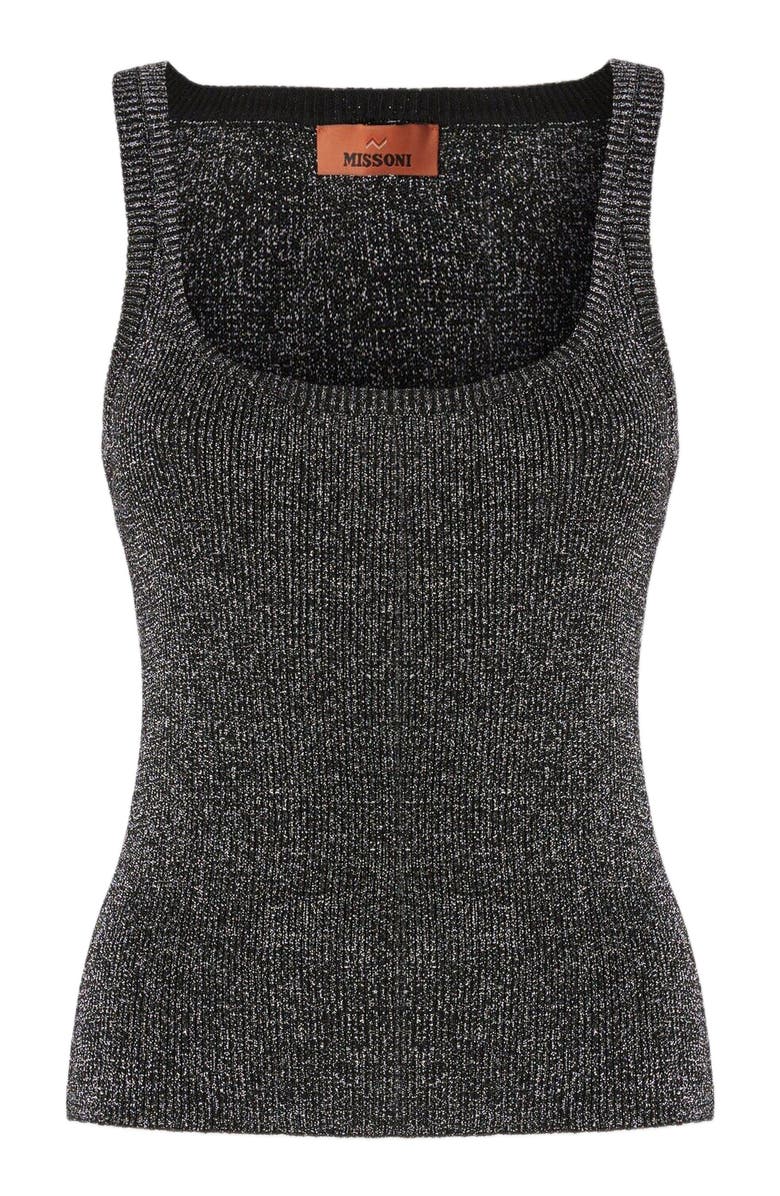 Missoni Tank Top In Viscose And Lamé Blend, Alternate, color, Silver