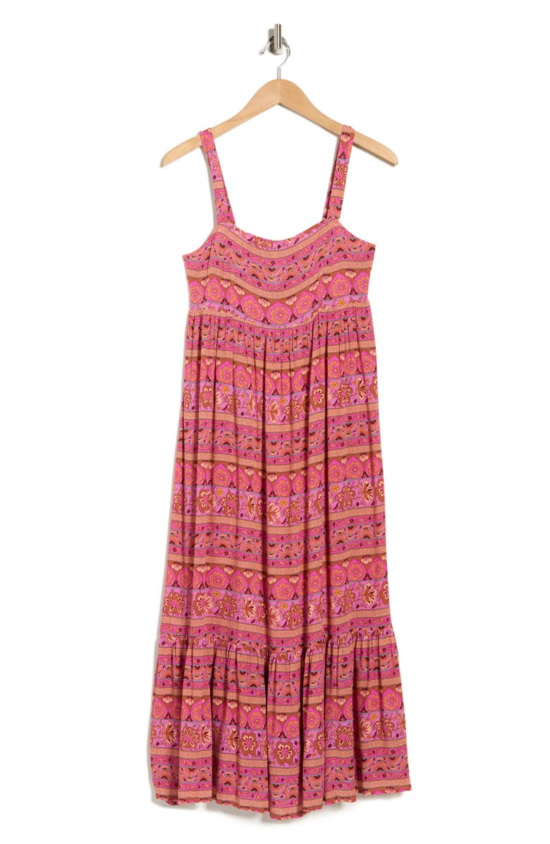 Billabong Tea Party Midi Dress, Alternate, color, Berry Pink