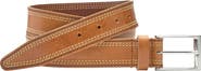 Johnston & Murphy Triple Contrast Stitch Leather Belt