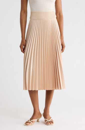 Dorothea Ribbed Pleated A-Line Skirt