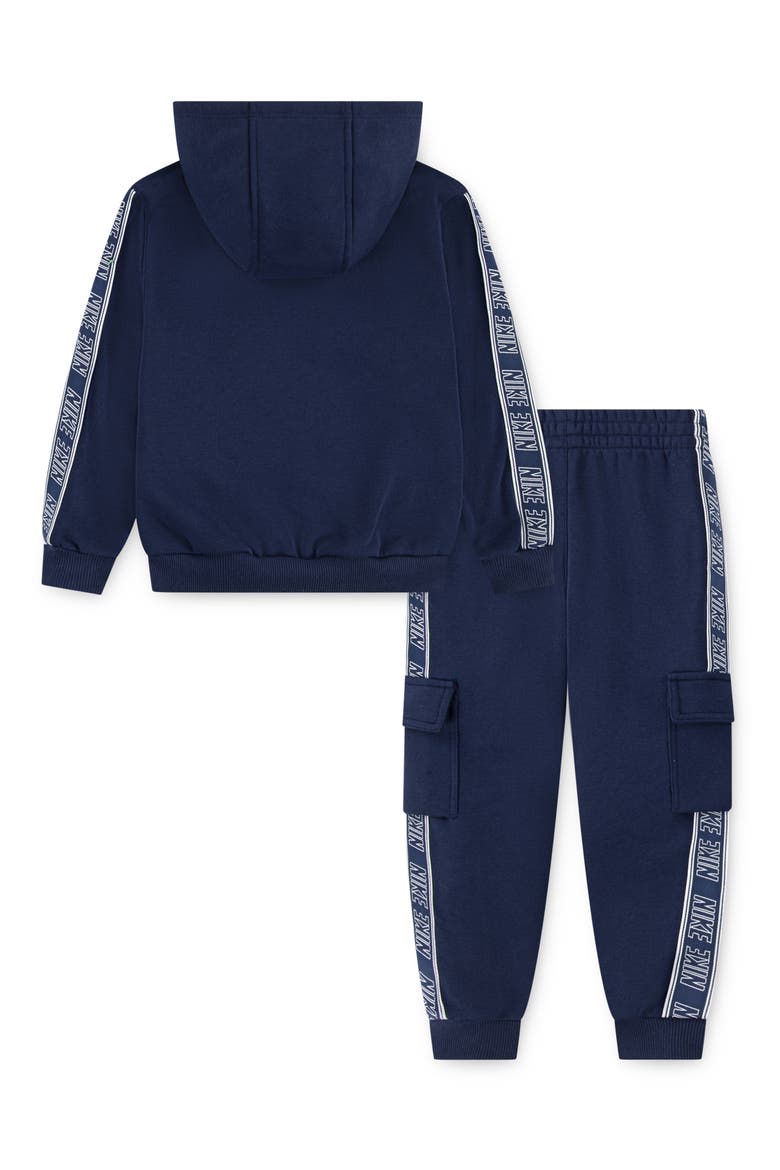 Kids' Logo Taping Hoodie & Cargo Joggers Set, Alternate, color, MIDNIGHT NAVY