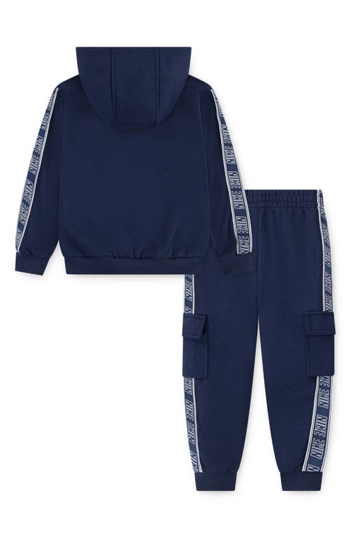 Nike Kids' Logo Taping Hoodie & Cargo Joggers Set In Blue
