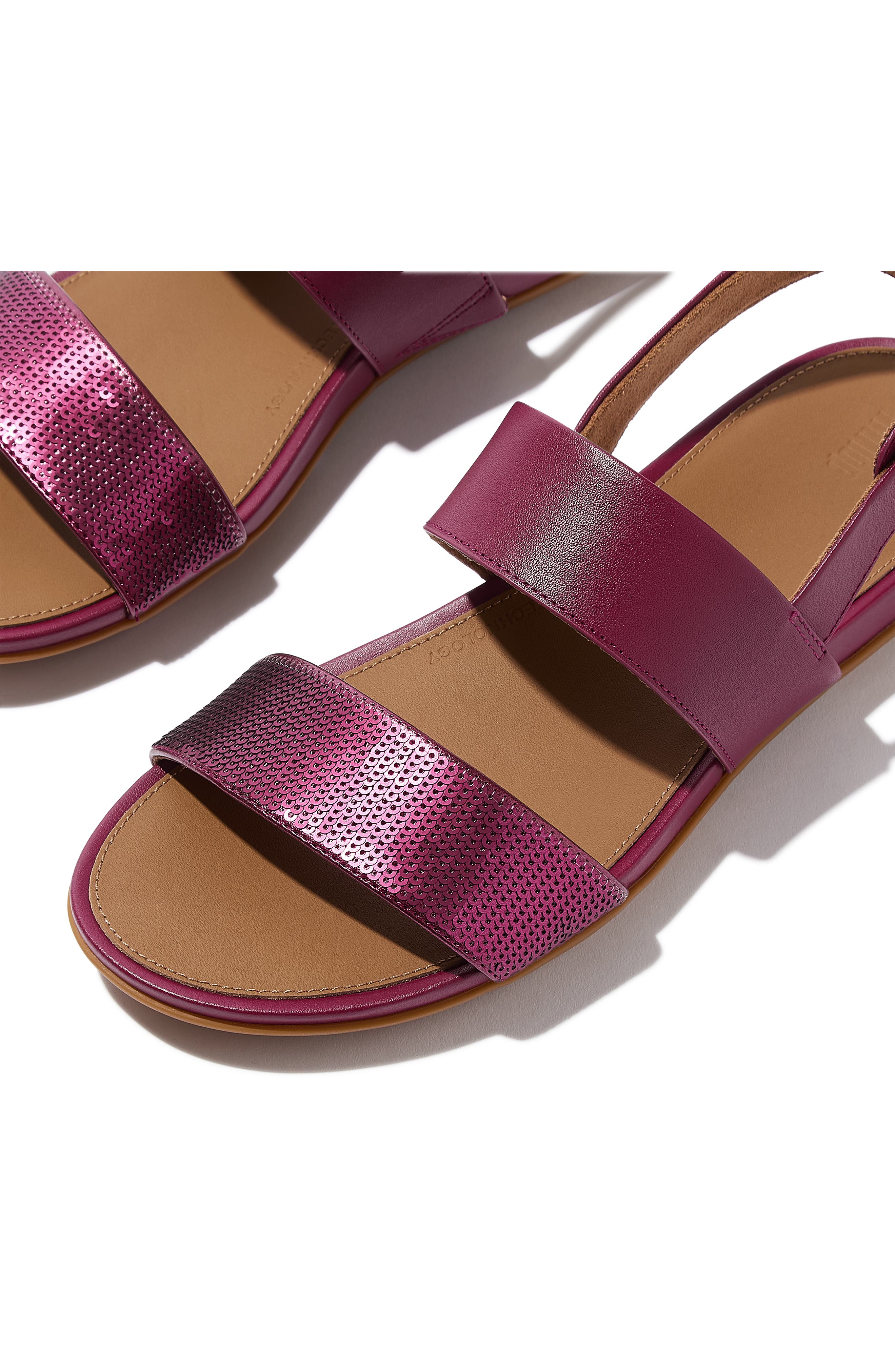 FitFlop Gracie Sequins Slingback Sandal, Alternate, color, Ruby