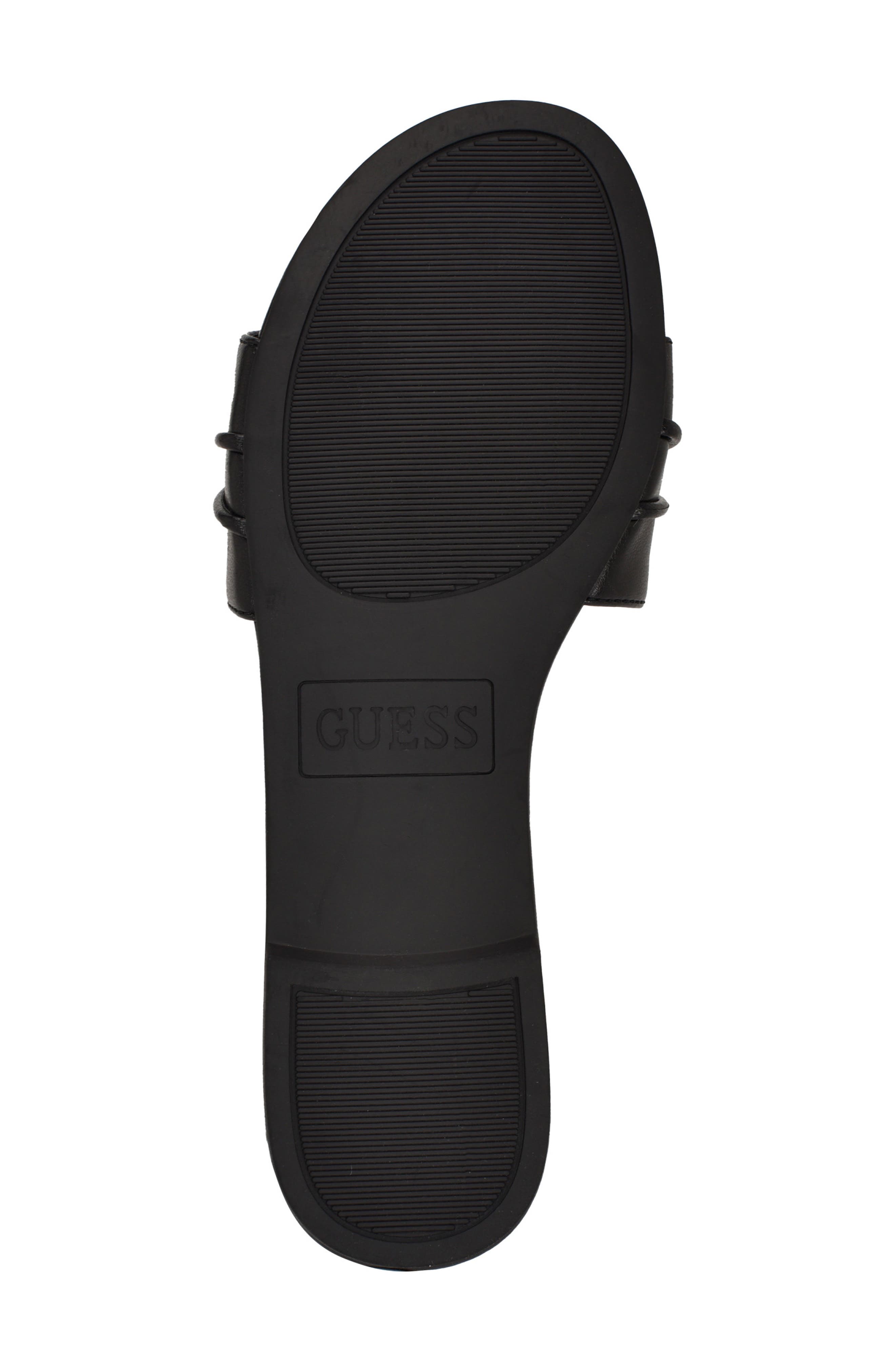 GUESS <p>Flynzy Faux Leather Slide Sandal (Women)</p>, Alternate, color, Black