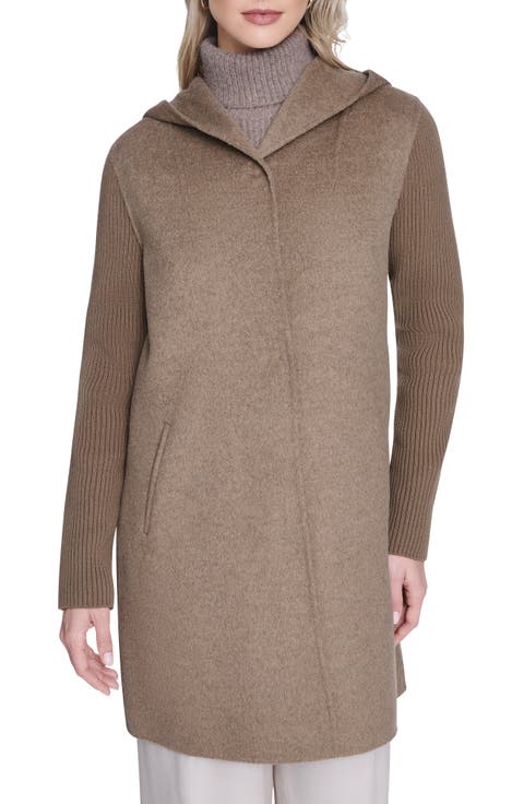 Double Face Wool Blend Hooded Coat