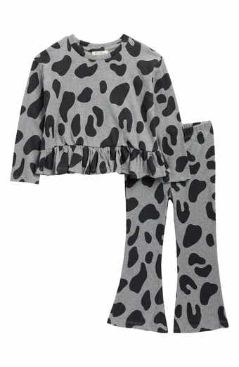 Jessica Simpson Rib Knit Peplum Top & Wide Leg Pants Set