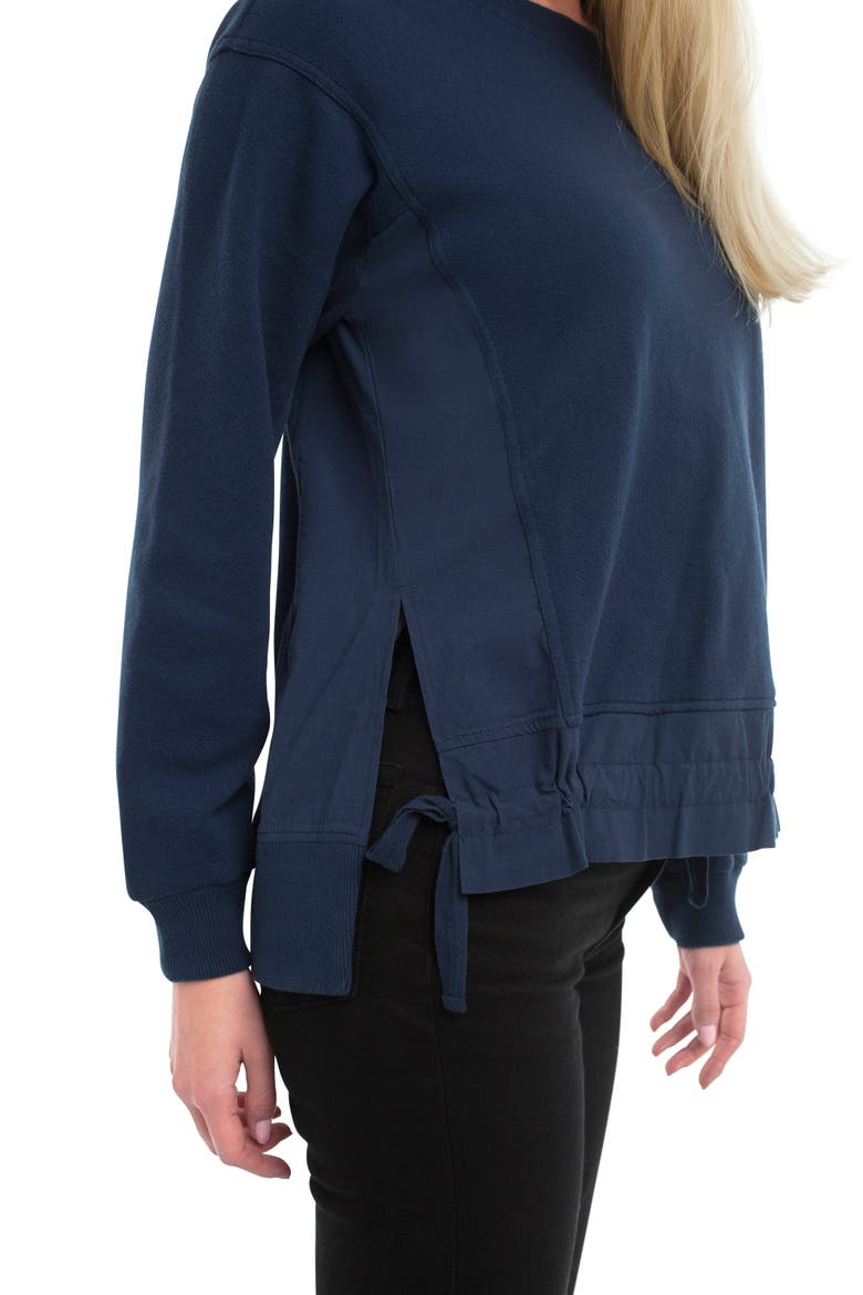 Woven Side Panels Sweatshirt, Alternate, color, White