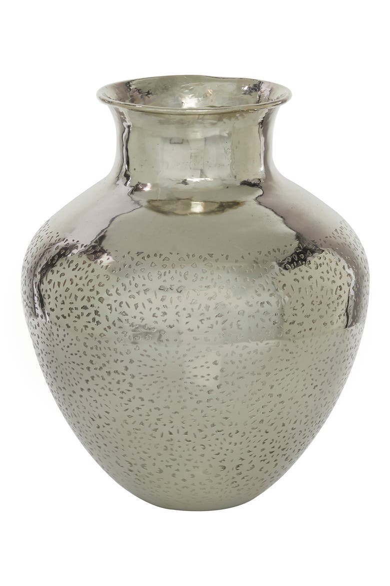 Silvertone Aluminum Contemporary Vase, Alternate, color, SILVER